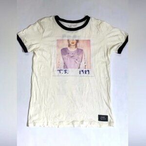 1989 Taylor Swift White and Black Short Sleeve Tee